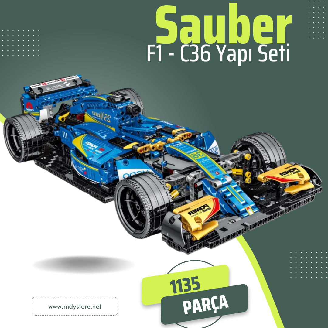 Sauber F1 Yapı Seti: 1135 Parçalı Uzaktan Kumandalı Formula 1 Modeli ile Gerçekçi ve Eğlenceli Bir Deneyim