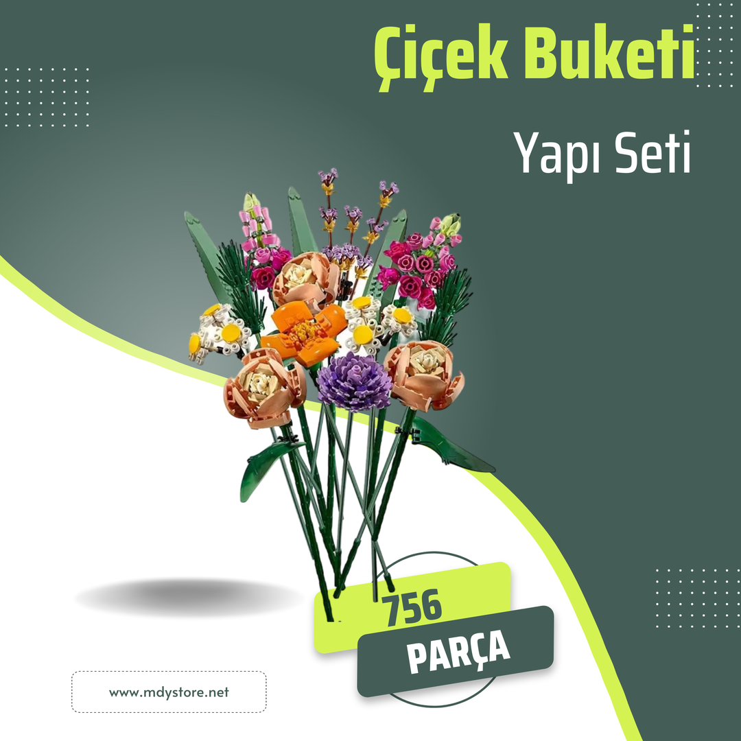 Renkli ve Canlı Bir Dünyaya Adım Atın: 756 Parçalık Çiçek Buketi