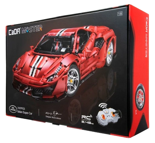 CaDA Master C61042w 3187 Parça Ferrari 488 Pista Uzaktan Kumandalı Yapı Seti