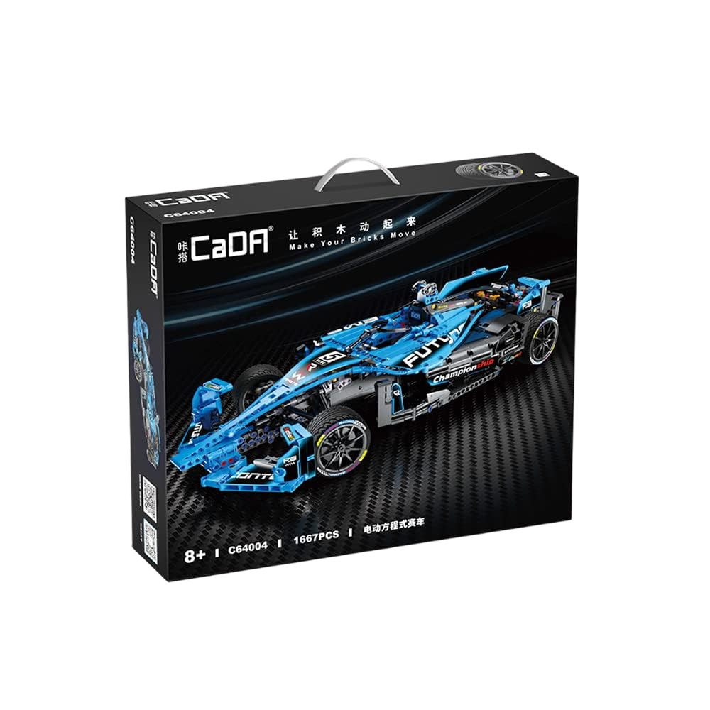 MDY™ - CaDA C64004W Formula E Yarış Arabası, 1667 Parça, 1:8 Ölçekli, Elektrik Motorlu