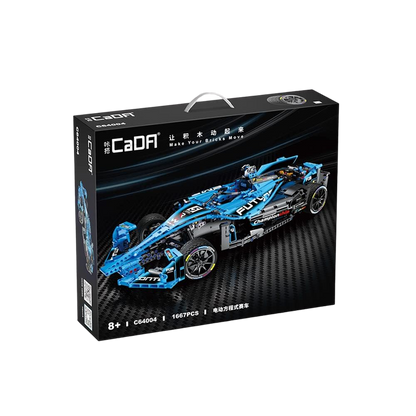 MDY™ - CaDA C64004W Formula E Yarış Arabası, 1667 Parça, 1:8 Ölçekli, Elektrik Motorlu