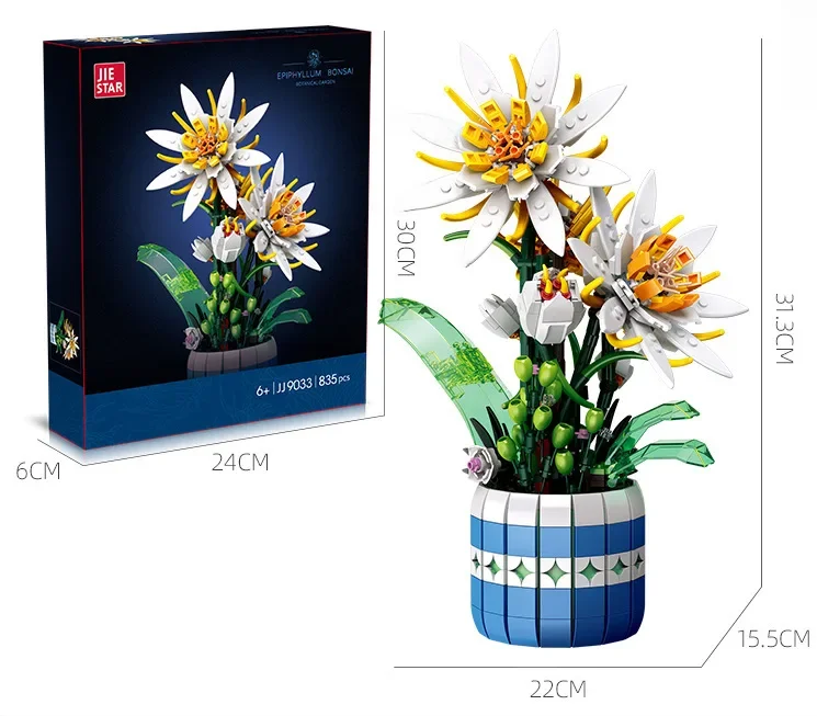 MDY™ - 835 Parça Epiphyllum Yapı Seti - Gerçekçi Orkide Kaktüs Modeli