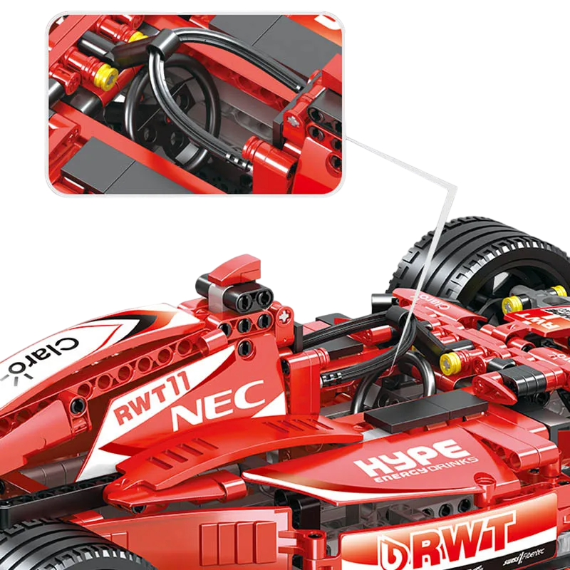 MDY™ - Ferrari SF71H 1380 Parça Uzaktan Kumandalı Yarış Arabası Modeli - Yüksek Detaylı Yapı Seti