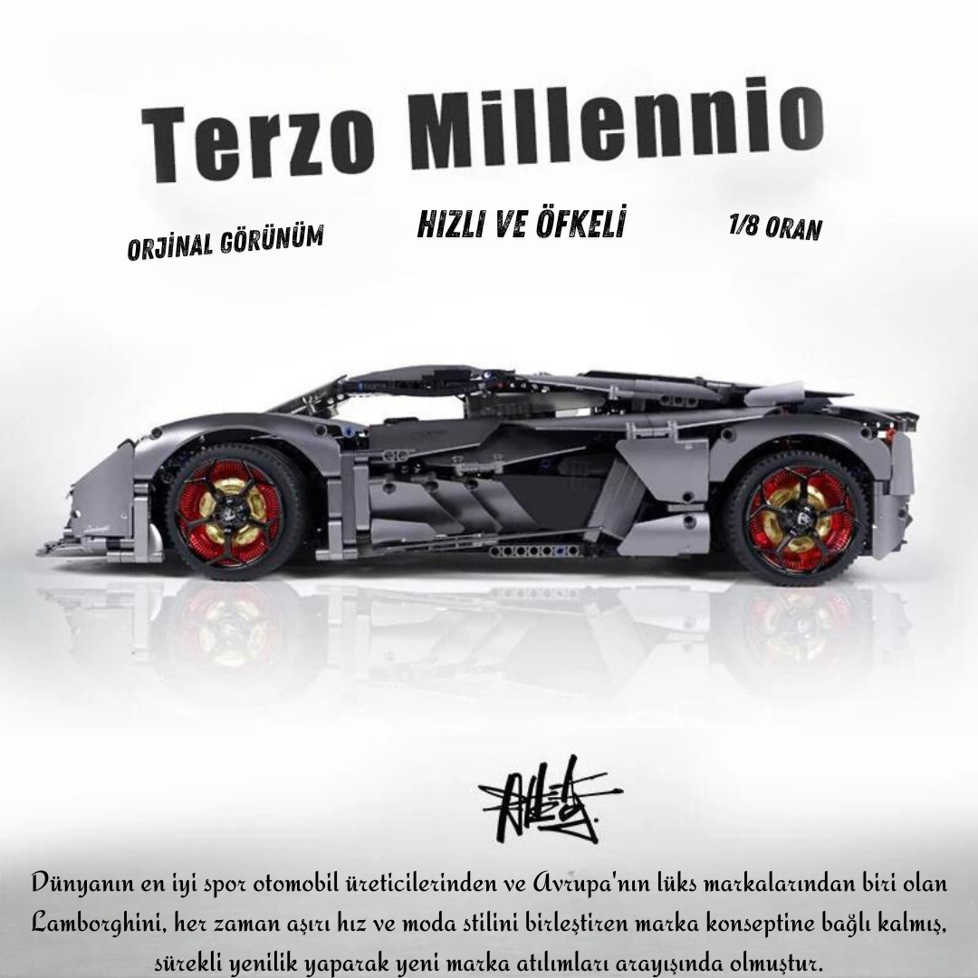 MDY™ - 3358 Parça Detaylı Lamborghini Terzo Millennio Yapı Seti