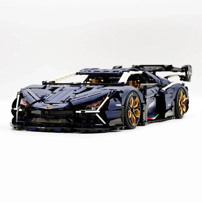 4106 Parça Guly Lamborghini Aventador Model Araba Seti - Yıldızlı Gökyüzü Mavisi, Elektrikli ve Uzaktan Kumandalı 1:8 Ölçekli Spor Araba