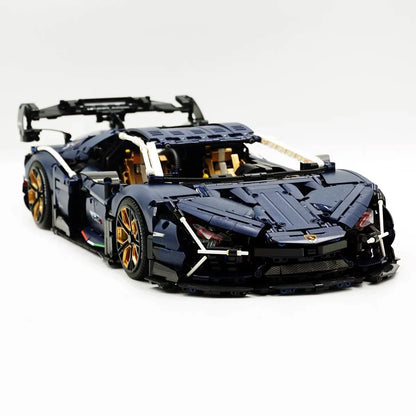 4106 Parça Guly Lamborghini Aventador Model Araba Seti - Yıldızlı Gökyüzü Mavisi, Elektrikli ve Uzaktan Kumandalı 1:8 Ölçekli Spor Araba